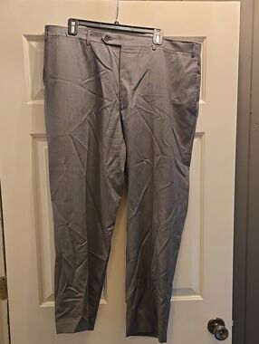 Men's Gray Canali Dress Pants - Classic Straight Fit